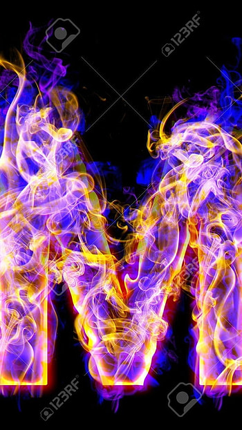 M Name, Blue Fire HD phone wallpaper