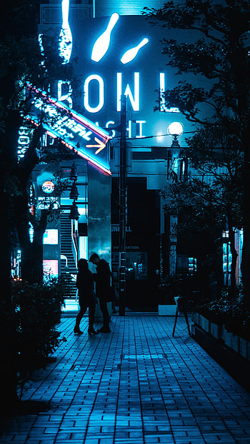 Blue Aesthetic, Neon Blue HD phone wallpaper