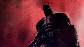 Batman Red Background , batman, superheroes, artwork, artstation HD wallpaper