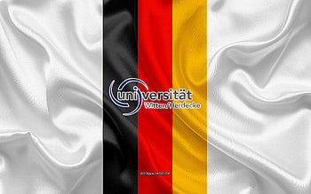 Witten Herdecke University Emblem, German Flag, Witten Herdecke University logo, North Rhine-Westphalia, Germany, Witten Herdecke University HD wallpaper