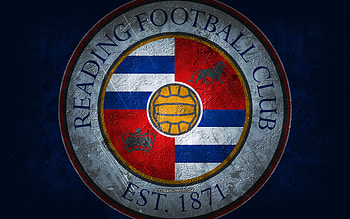 Reading FC, English football team, blue background, Reading FC logo, grunge art, EFL Championship, Berkshire, football, England, Reading FC emblem HD wallpaper
