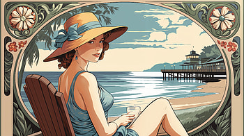Summer Vacation Bliss - Ultra, summer vacation, beach, vintage, summer, woman HD wallpaper