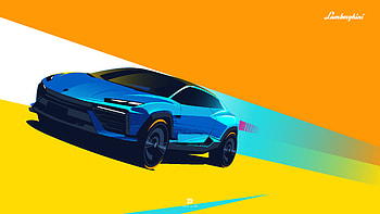 Lamborghini Lazandor Art by sumandas094, Lamborghini, blue, vehicle, Lamborghini Lanzador HD wallpaper