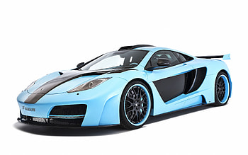 McLaren MP4 12C Hamann, blue cars, mclaren, simple background, cars, front view, vehicles HD wallpaper