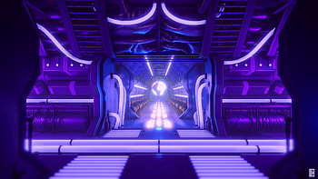 Art, Glow, Corridor, Sci-Fi, Spaceship, Tunnel, Station HD wallpaper