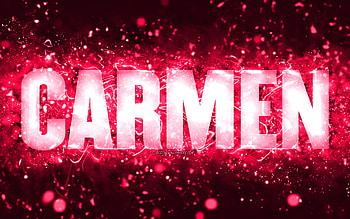 Happy Birtay Carmen, , pink neon lights, Carmen name, creative, Carmen Happy Birtay, Carmen Birtay, popular american female names, with Carmen name, Carmen HD wallpaper