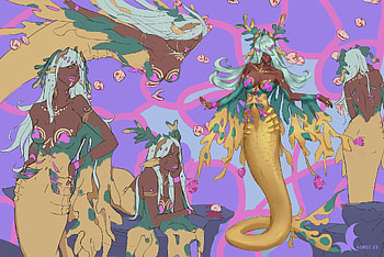 Mermaids, blue, ghost hb, golden, mermaid, girl, summer, pink, fantasy, yellow, luminos, vara, siren HD wallpaper