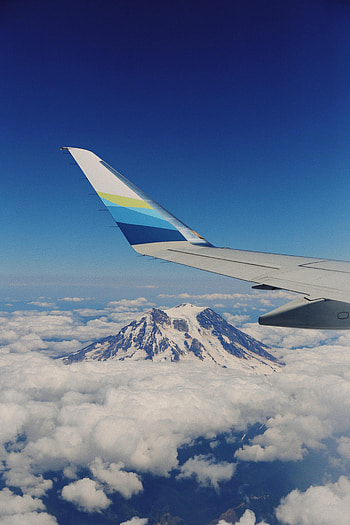 Sky, Mountains, Clouds, Miscellanea, Miscellaneous, Plane, Airplane HD phone wallpaper