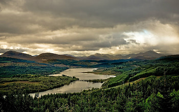 Nature, Rivers, Sky, Overcast, Mainly Cloudy, Gloomy, Valley HD wallpaper