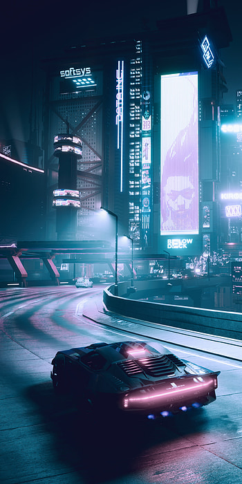 Neon Night Drive — Cyberpunk 2077 , futuristic, car, cyberpunk, video game, Cyberpunk 2077 HD phone wallpaper