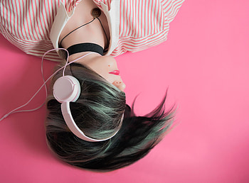 Music, Pink, Heads, Girl, Hair, Music Lover HD wallpaper