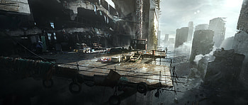 Sci-Fi Post-Apocalyptic Cityscape: Future Ruins Reimagined, Sci Fi, post apocalyptic HD wallpaper
