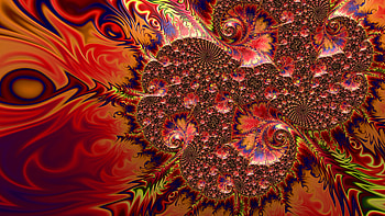 Trippy Psychedelic Fractal, colorful, colors, red, orange (Color), Abstract, fractal HD wallpaper