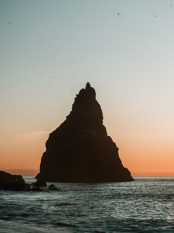 Nature, Water, Sea, Twilight, Rock, Coast, Dusk HD phone wallpaper