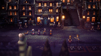 Octopath Traveler II - Enchanting Town Scene, video game, Octopath Traveler II HD wallpaper
