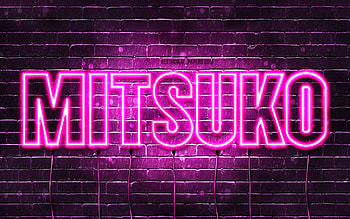 Happy Birtay Mitsuko, , pink neon lights, Mitsuko name, creative, Mitsuko Happy Birtay, Mitsuko Birtay, popular japanese female names, with Mitsuko name, Mitsuko HD wallpaper