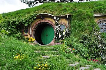 Man-made Hobbiton, Captivating landscape, Unique architecture, Fantasy world HD wallpaper