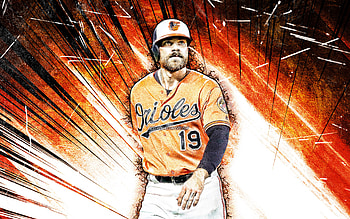 Chris Davis, grunge art, Baltimore Orioles, MLB, baseman, baseball, Christopher Lyn Davis, Major League Baseball, orange abstract rays, Chris Davis Baltimore Orioles, Crush, Chris Davis HD wallpaper