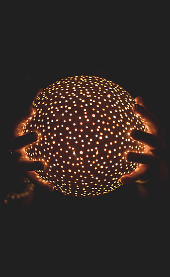 Dark, Hands, Ball, Glow HD phone wallpaper