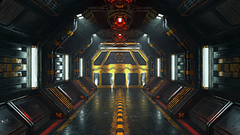 3D, Lamp, Backlight, Illumination, Corridor, Sci-Fi, Lamps HD wallpaper
