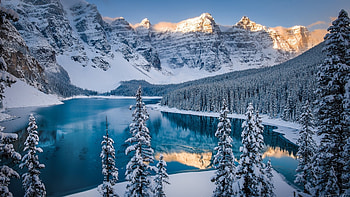 Banff National Park, Moraine Lake's beauty, Winter wonderland, Captivating views HD wallpaper