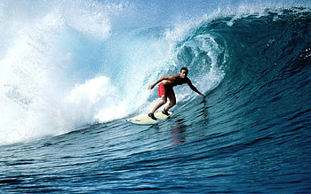 surfing, man, board, wave, ocean HD wallpaper