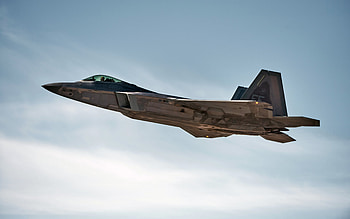 Lockheed Martin F-22 Raptor, US Air Force, American fighter in the sky, evening, sunset, F-22, military aircraft HD wallpaper
