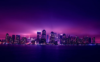 Purple New York City skyline , background, Mobile , City skylines HD wallpaper