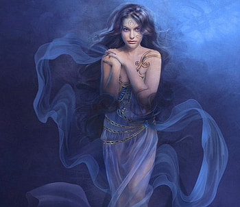 Indigo, blue, girl, fantasy HD wallpaper