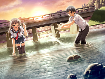 anime, girl, funny, boy HD wallpaper