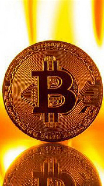 Bitcoin, BTC, Coin, Gold, Fire HD phone wallpaper