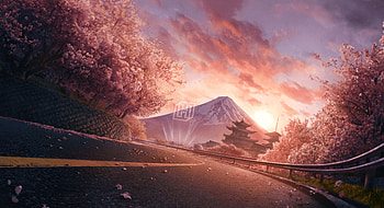 Forza Horizon 6 — Sakura Sunset Drive, Video Game, Cherry Blossom, Pagoda, Mountain HD wallpaper