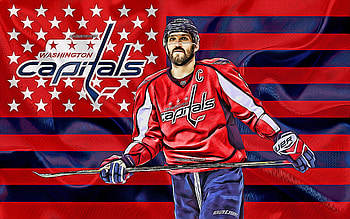 Alexander Ovechkin, , vector art, Washington Capitals, NHL, Ovi, hockey stars, Washington Capitals captain, hockey players, Ovechkin, hockey, Washington Capitals flag, Alex Ovechkin HD wallpaper