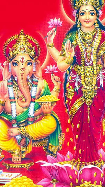 Lakshmi Ganesh, Laxmi Pooja HD phone wallpaper