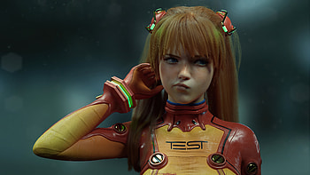 Neon Genesis Evangelion Asuka Langley Character 3d Art, neon-genesis-evangelion, asuka-langley-soryu, anime-girl, anime, artstation HD wallpaper