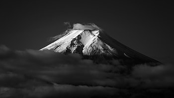 Mount Fuji Monochrome, mount-fuji, mountains, nature, graphy, monochrome, black-and-white HD wallpaper