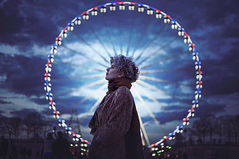 Girl Ferris Wheel graphy, ferris-wheel, graphy, mood HD wallpaper