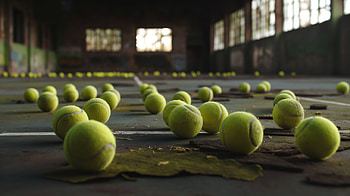 Forgotten Game - Abandoned Tennis Balls, tennis ball, abandoned HD wallpaper