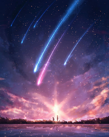 Art, Stars, Reflection, Glare, Shine, Light, Silhouettes HD phone wallpaper