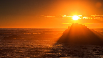 Golden Hour Sunset , sunset, nature, rocks, ocean, seascape, sunset HD wallpaper