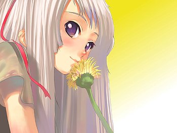 Anime, Flower, Girl, Blonde, Dandelion HD wallpaper