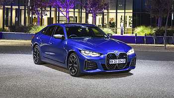 BMW, I4, M50, 2022, Blue, Car Cars HD wallpaper