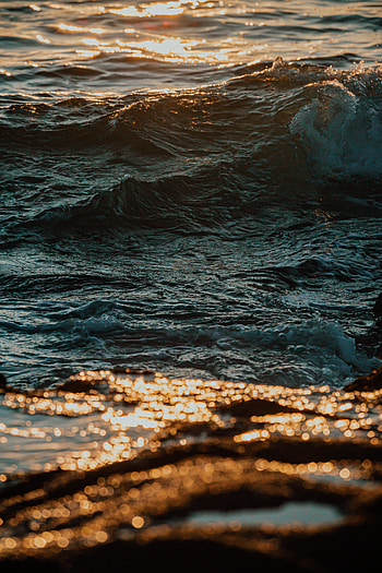 Nature, Water, Waves, Reflection, Glare, Shine, Light HD phone wallpaper