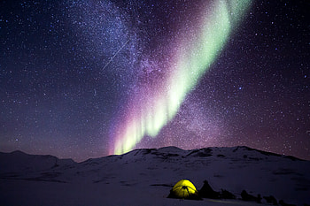 Night, Aurora, nature, starry sky HD wallpaper