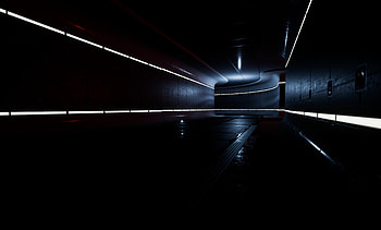 Dark, Neon, Illumination, Lighting, Tunnel HD wallpaper
