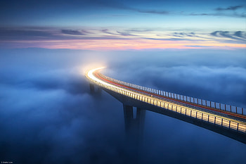 Bridges, , Bridge, Fog, Horizon, Time Lapse HD wallpaper