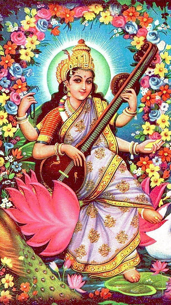 Saraswati Maa, Saraswati Mata Devi HD phone wallpaper