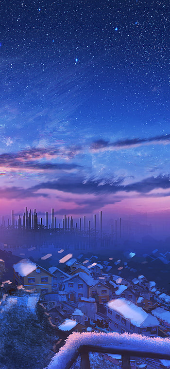 Girl on top of the roof over sunset and starry sky, sky, Anime, Original, Sky Anime HD phone wallpaper