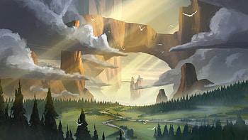 Peaks And Valleys, valley, nature, artist, artwork, digital-art, artstation HD wallpaper