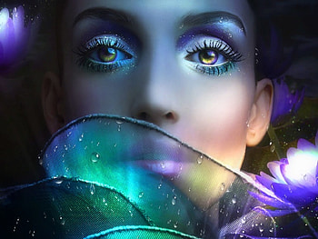 Eyes of Nymphs, eyes, weird things people wear, digital art, spring, woman, creative pre-made, love four seasons, fantasy, manipulation HD wallpaper